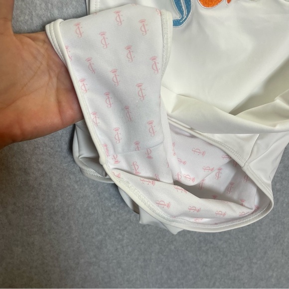 Juicy Couture Black Label Rainbow Embroidered White One Piece Swimsuit - Picture 7 of 9